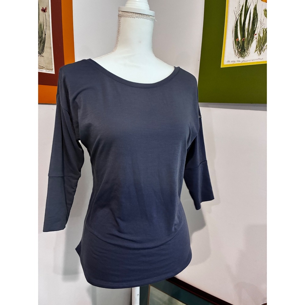 Columbia Sportswear Womens XS Charcoal Gray 3/4 Sleeve Scoop Neck Active Top